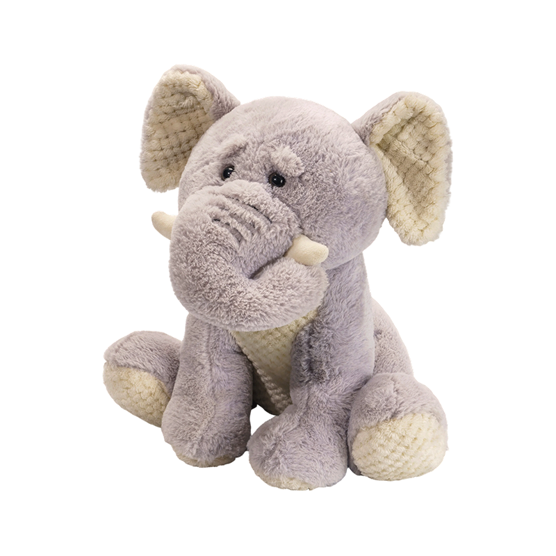 Zittende knuffels van olifanten met een lange neus en grote oren