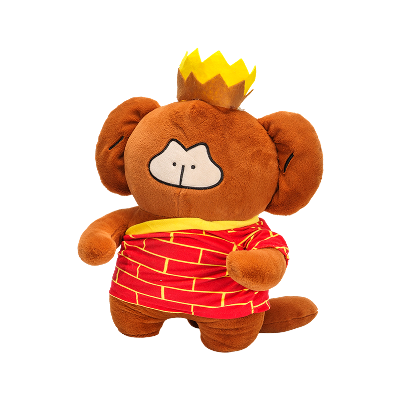 Fantasiedier aap knuffels met kroon en gewaad