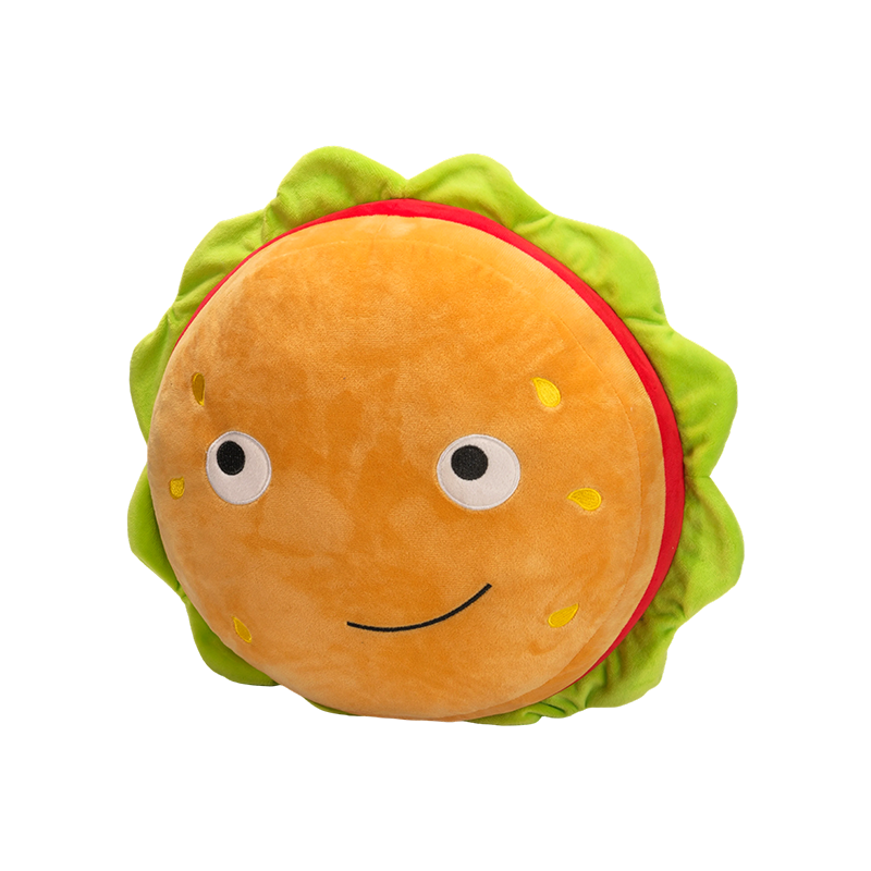 Creatief Smiley Hamburger Pluche Kussen
