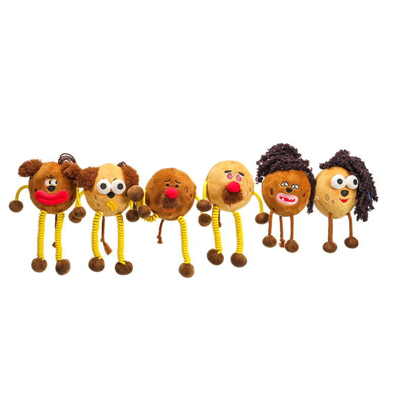 Grappige sleutelhangers van pluche met harige dieren