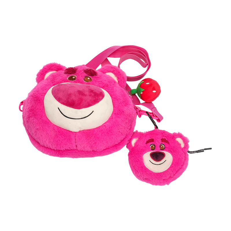 Schattige roze beer pluche rugzak