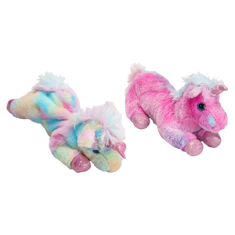 Pluche eenhoorn-etuis met regenboogmanen