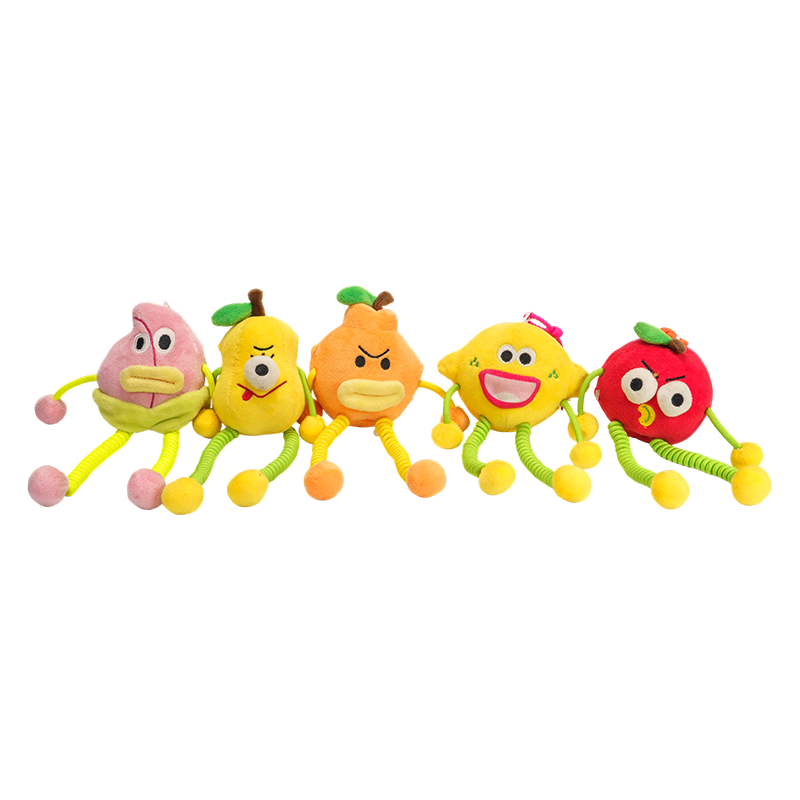 Vrolijke sleutelhangers van fruitpluche