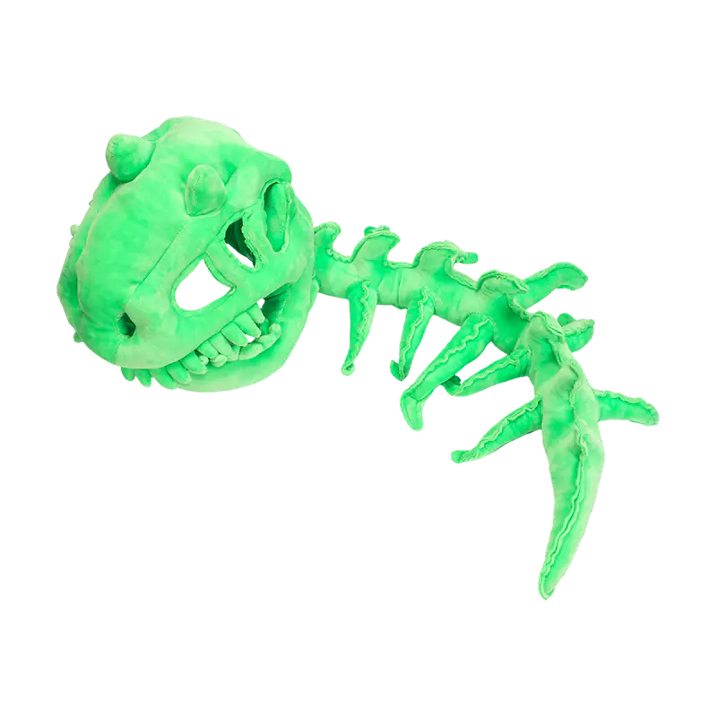 Groene dinosaurusskelet pluche kindermuts
