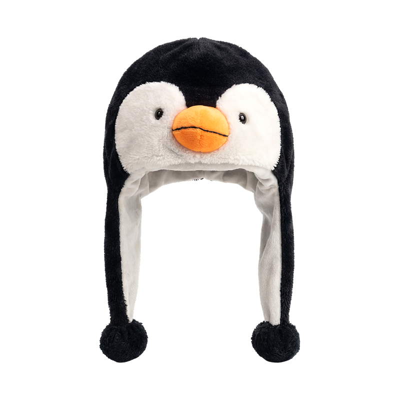 Zwart-witte pinguïn pluche hoed
