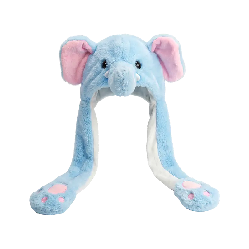 Blauwe olifant pluche hoed
