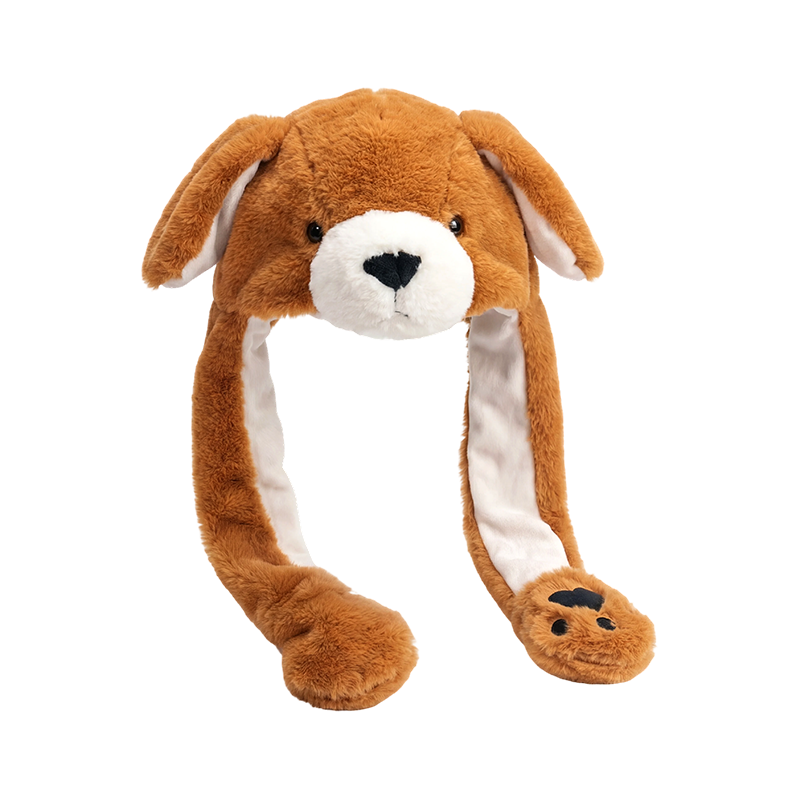 Bruine hond pluche hoed