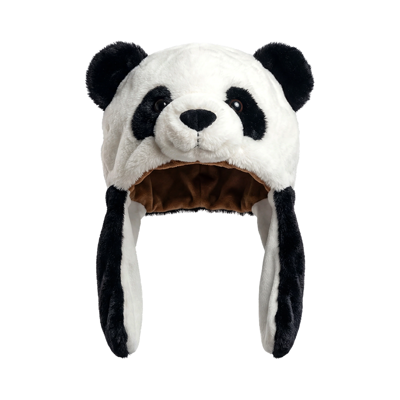 Klassieke zwart-witte panda-pluche hoed