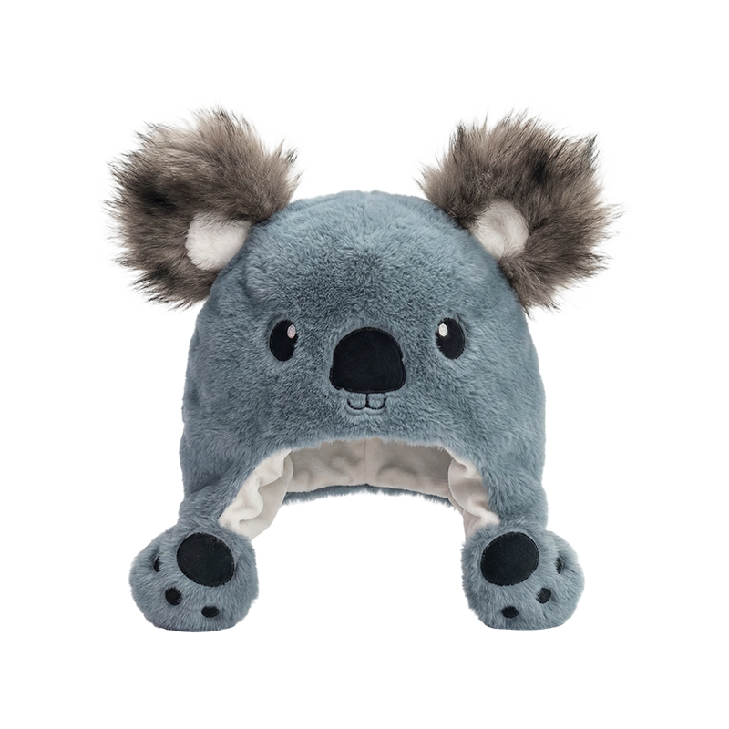 Pluche hoed met koala-oren