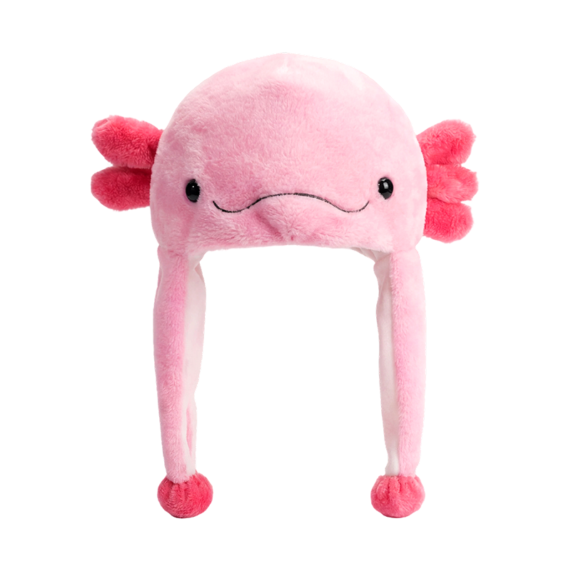 Roze axolotl pluche hoed