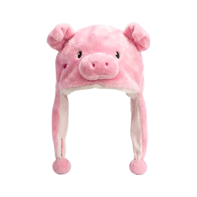Roze varken pluche hoed