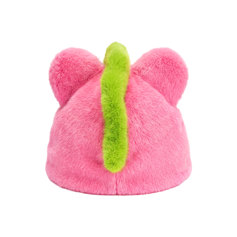 Roze eenhoorn met hoed met groene manen