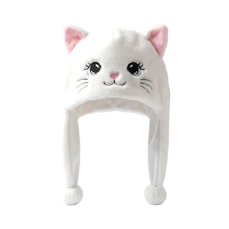 Witte kat pluche hoed
